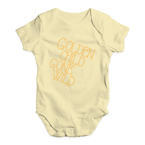 Funny Infant Baby Bodysuit Golden Child Gone Wild Baby Unisex Baby Grow Bodysuit 12 - 18 Months Lemon
