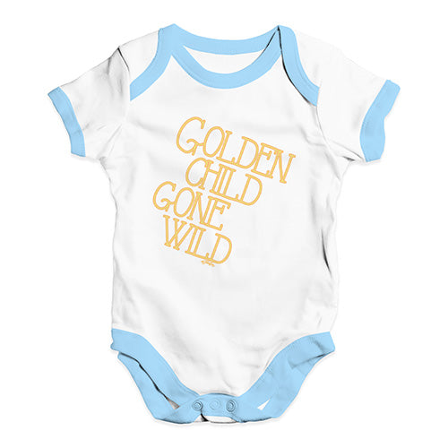 Baby Onesies Golden Child Gone Wild Baby Unisex Baby Grow Bodysuit 12 - 18 Months White Blue Trim