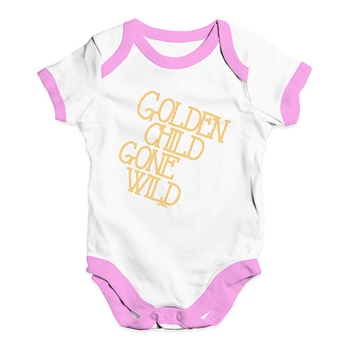 Baby Girl Clothes Golden Child Gone Wild Baby Unisex Baby Grow Bodysuit 3 - 6 Months White Pink Trim