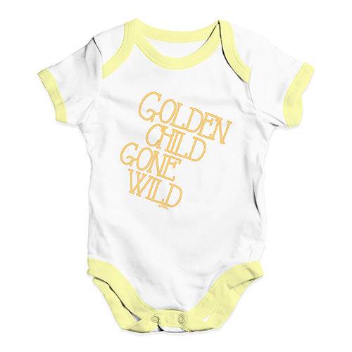 Baby Boy Clothes Golden Child Gone Wild Baby Unisex Baby Grow Bodysuit New Born White Yellow Trim