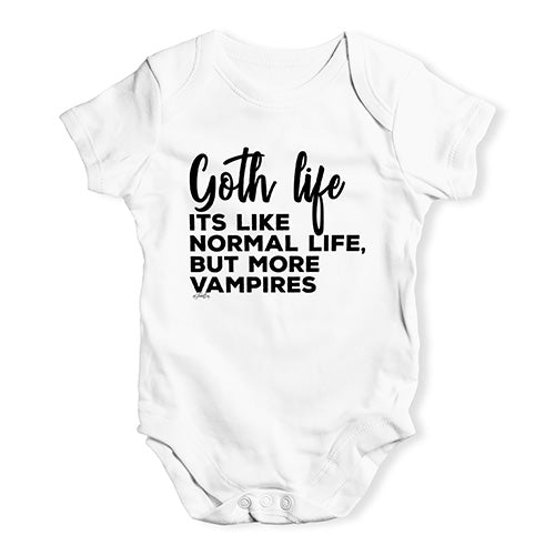 Baby Grow Baby Romper Goth Life Baby Unisex Baby Grow Bodysuit 6 - 12 Months White