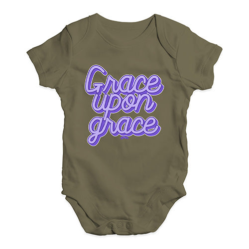 Baby Grow Baby Romper Grace Upon Grace Baby Unisex Baby Grow Bodysuit 0 - 3 Months Khaki