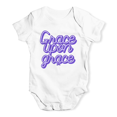 Cute Infant Bodysuit Grace Upon Grace Baby Unisex Baby Grow Bodysuit 6 - 12 Months White
