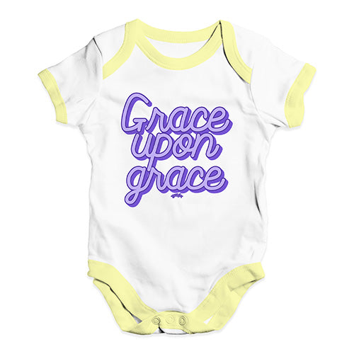 Funny Baby Clothes Grace Upon Grace Baby Unisex Baby Grow Bodysuit 18 - 24 Months White Yellow Trim