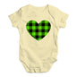 Funny Baby Bodysuits Green Tartan Heart Baby Unisex Baby Grow Bodysuit 0 - 3 Months Lemon