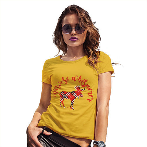 Funny Shirts For Women Moose Whisperer Women's T-Shirt Small Yellow