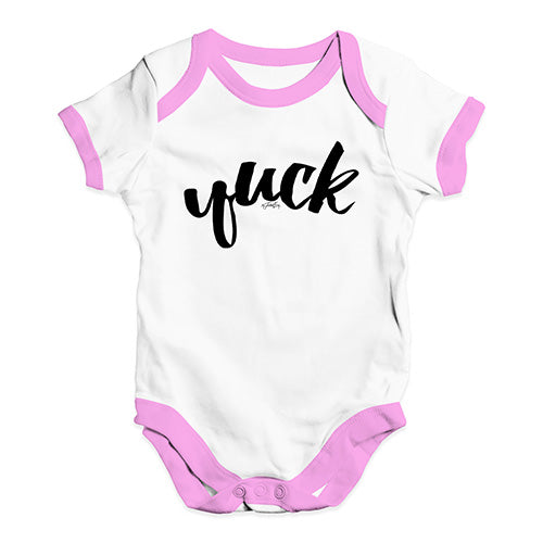 Bodysuit Baby Romper Yuck Baby Unisex Baby Grow Bodysuit 6 - 12 Months White Pink Trim