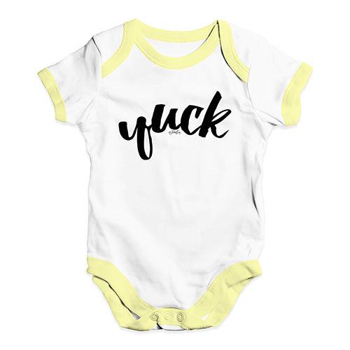 Cute Infant Bodysuit Yuck Baby Unisex Baby Grow Bodysuit 12 - 18 Months White Yellow Trim