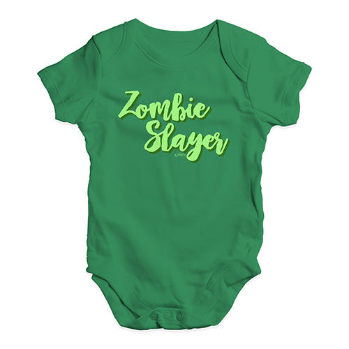Funny Baby Clothes Zombie Slayer Baby Unisex Baby Grow Bodysuit 0 - 3 Months Green