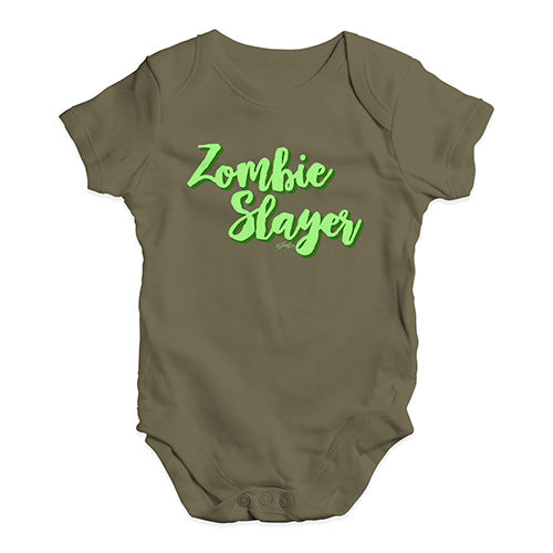 Baby Grow Baby Romper Zombie Slayer Baby Unisex Baby Grow Bodysuit 3 - 6 Months Khaki