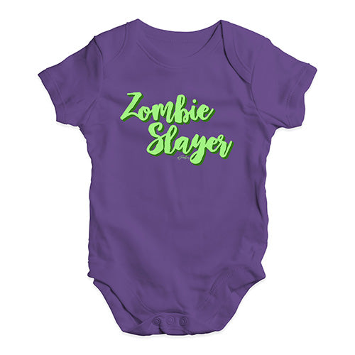 Funny Baby Clothes Zombie Slayer Baby Unisex Baby Grow Bodysuit 0 - 3 Months Plum