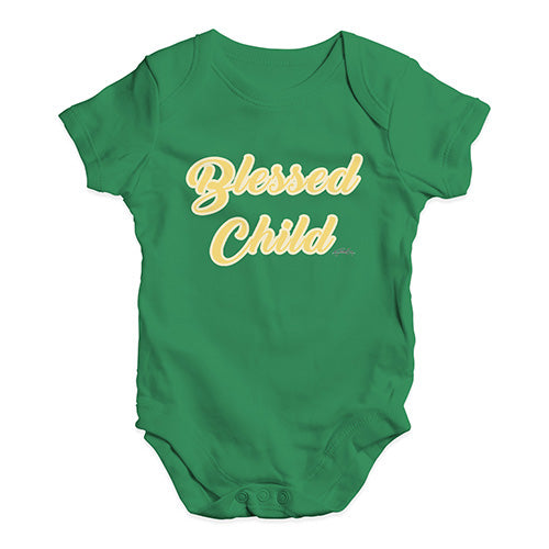 Funny Baby Clothes Blessed Child Baby Unisex Baby Grow Bodysuit 12-18 Months Green