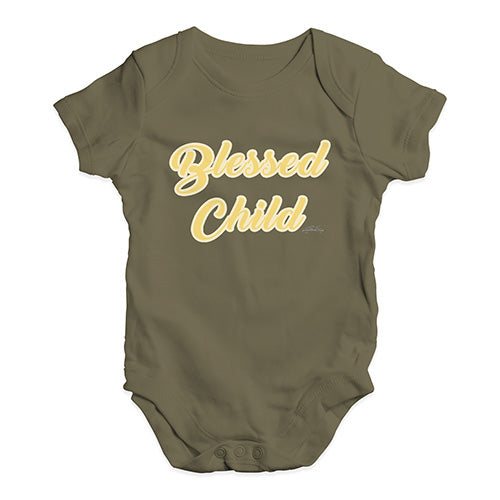 Funny Infant Baby Bodysuit Blessed Child Baby Unisex Baby Grow Bodysuit 18-24 Months Khaki