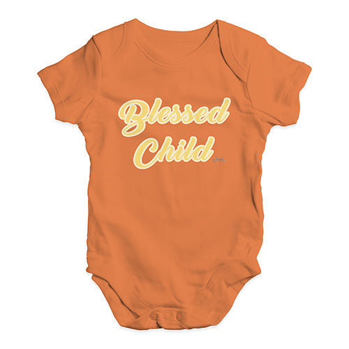 Baby Grow Baby Romper Blessed Child Baby Unisex Baby Grow Bodysuit 3-6 Months Orange