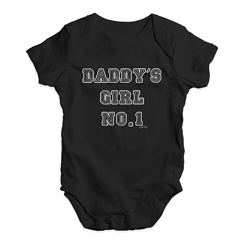 Bodysuit Baby Romper Daddy's Girl No1 Baby Unisex Baby Grow Bodysuit 3-6 Months Black