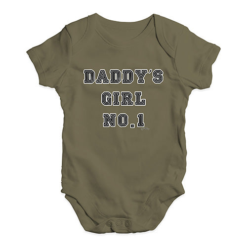 Baby Girl Clothes Daddy's Girl No1 Baby Unisex Baby Grow Bodysuit Newborn Khaki