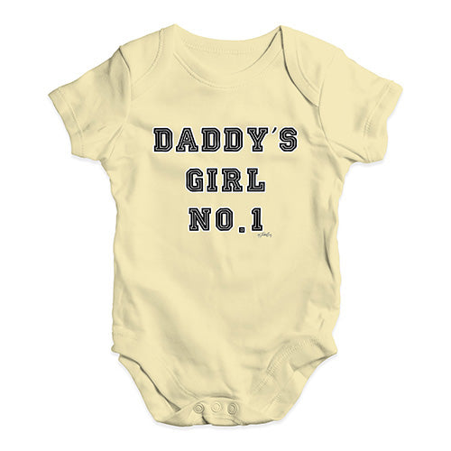 Funny Baby Clothes Daddy's Girl No1 Baby Unisex Baby Grow Bodysuit 3-6 Months Lemon