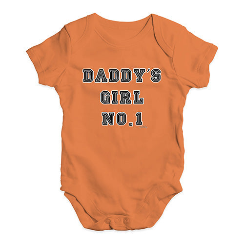 Funny Infant Baby Bodysuit Onesies Daddy's Girl No1 Baby Unisex Baby Grow Bodysuit 6-12 Months Orange