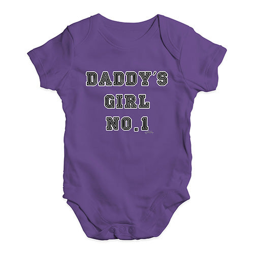 Baby Onesies Daddy's Girl No1 Baby Unisex Baby Grow Bodysuit 3-6 Months Plum