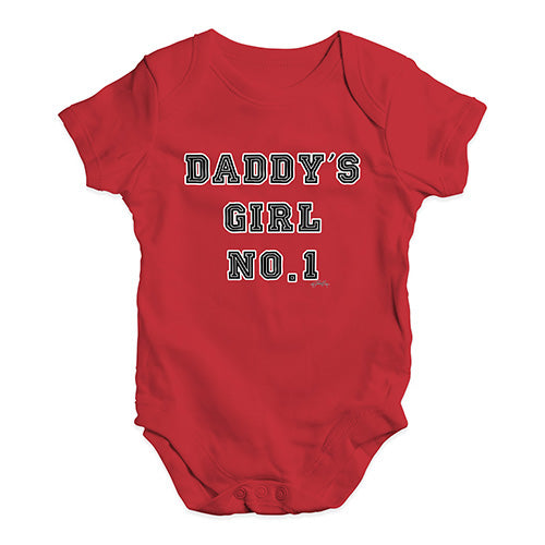 Funny Baby Clothes Daddy's Girl No1 Baby Unisex Baby Grow Bodysuit 18-24 Months Red