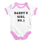 Baby Girl Clothes Daddy's Girl No1 Baby Unisex Baby Grow Bodysuit 18-24 Months White Pink Trim