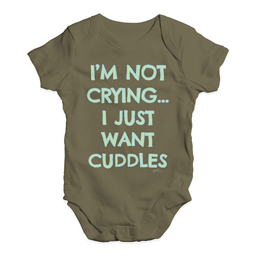 Baby Boy Clothes I'm Not Crying I Just Want Cuddles  Baby Unisex Baby Grow Bodysuit 3-6 Months Khaki
