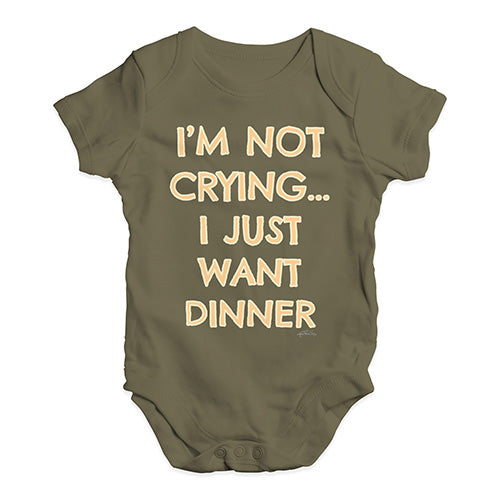Cute Infant Bodysuit I'm Not Crying I Just Want Dinner  Baby Unisex Baby Grow Bodysuit Newborn Khaki