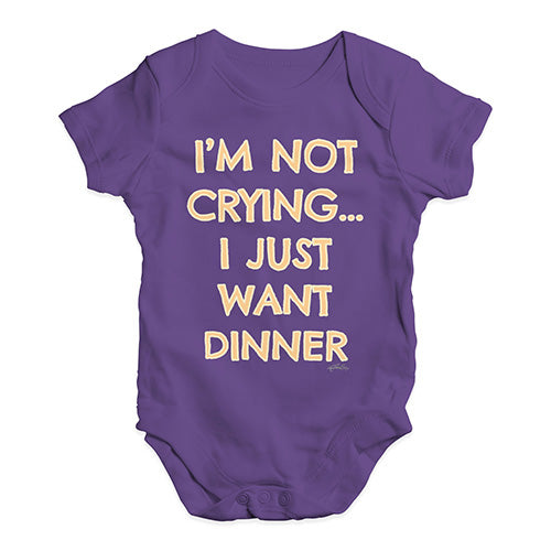 Funny Baby Clothes I'm Not Crying I Just Want Dinner  Baby Unisex Baby Grow Bodysuit 6-12 Months Plum