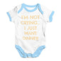 Funny Baby Clothes I'm Not Crying I Just Want Dinner  Baby Unisex Baby Grow Bodysuit 12-18 Months White Blue Trim