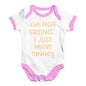 Bodysuit Baby Romper I'm Not Crying I Just Want Dinner  Baby Unisex Baby Grow Bodysuit 0-3 Months White Pink Trim