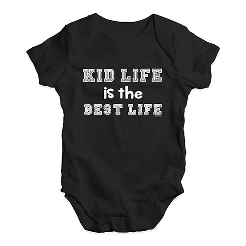 Cute Infant Bodysuit Kid Life Is The Best Life Baby Unisex Baby Grow Bodysuit 3-6 Months Black