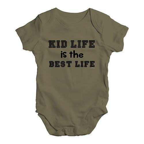 Funny Infant Baby Bodysuit Onesies Kid Life Is The Best Life Baby Unisex Baby Grow Bodysuit 18-24 Months Khaki