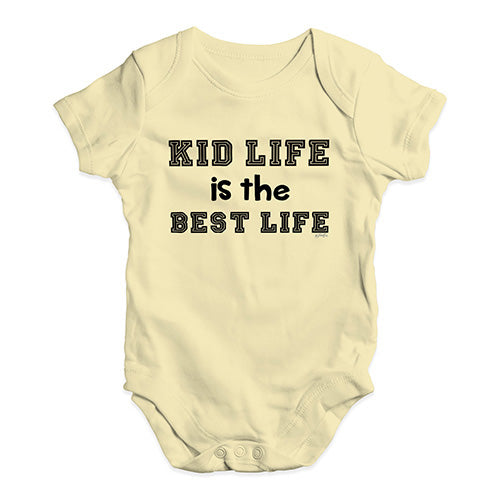 Baby Girl Clothes Kid Life Is The Best Life Baby Unisex Baby Grow Bodysuit 12-18 Months Lemon