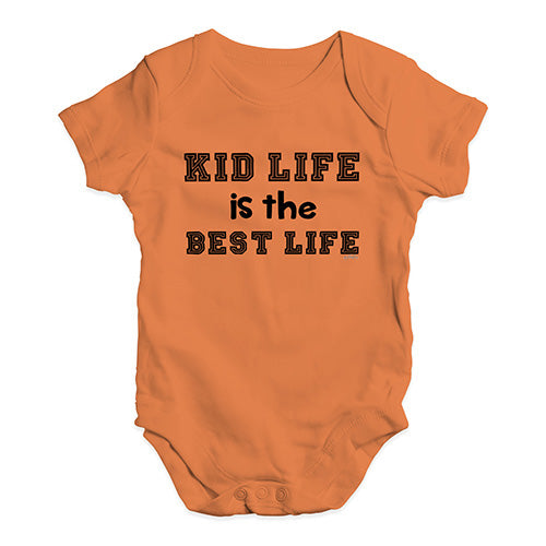 Baby Boy Clothes Kid Life Is The Best Life Baby Unisex Baby Grow Bodysuit 12-18 Months Orange