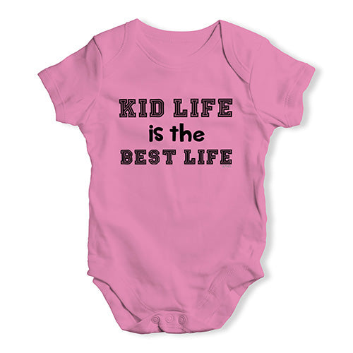 Baby Grow Baby Romper Kid Life Is The Best Life Baby Unisex Baby Grow Bodysuit 6-12 Months Pink