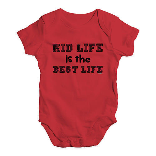 Funny Baby Bodysuits Kid Life Is The Best Life Baby Unisex Baby Grow Bodysuit 0-3 Months Red