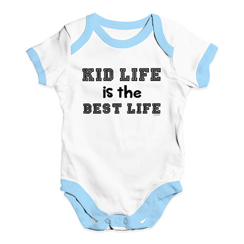 Funny Baby Bodysuits Kid Life Is The Best Life Baby Unisex Baby Grow Bodysuit 3-6 Months White Blue Trim
