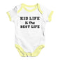 Funny Baby Onesies Kid Life Is The Best Life Baby Unisex Baby Grow Bodysuit 0-3 Months White Yellow Trim