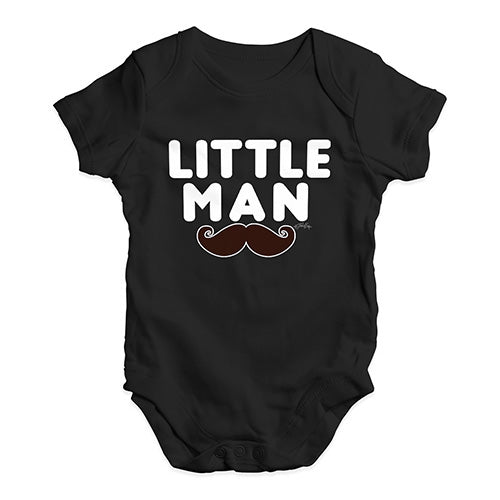 Baby Onesies Little Man Moustache Baby Unisex Baby Grow Bodysuit 12-18 Months Black