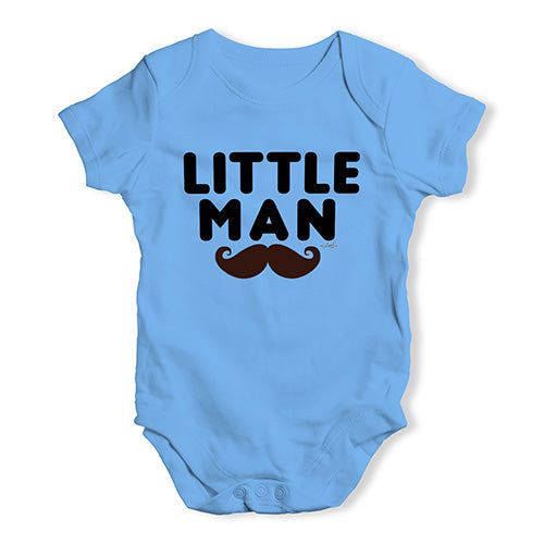 Baby Onesies Little Man Moustache Baby Unisex Baby Grow Bodysuit 3-6 Months Blue
