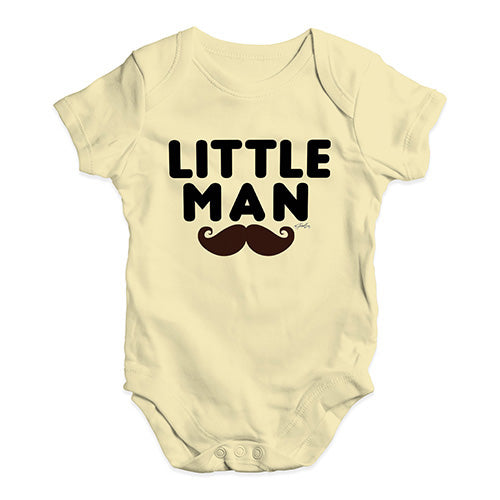 Funny Baby Clothes Little Man Moustache Baby Unisex Baby Grow Bodysuit 18-24 Months Lemon