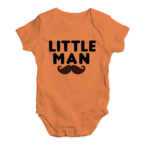 Funny Baby Bodysuits Little Man Moustache Baby Unisex Baby Grow Bodysuit 3-6 Months Orange