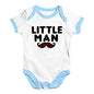 Funny Baby Bodysuits Little Man Moustache Baby Unisex Baby Grow Bodysuit 0-3 Months White Blue Trim