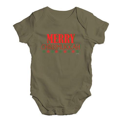Baby Onesies Merry Chrismukkah Baby Unisex Baby Grow Bodysuit 18-24 Months Khaki