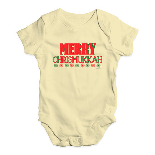 Babygrow Baby Romper Merry Chrismukkah Baby Unisex Baby Grow Bodysuit 3-6 Months Lemon