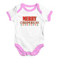 Funny Baby Clothes Merry Chrismukkah Baby Unisex Baby Grow Bodysuit Newborn White Pink Trim