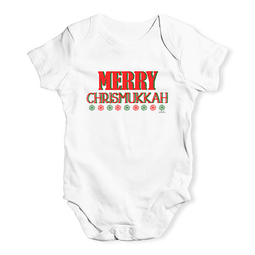 Bodysuit Baby Romper Merry Chrismukkah Baby Unisex Baby Grow Bodysuit 12-18 Months White