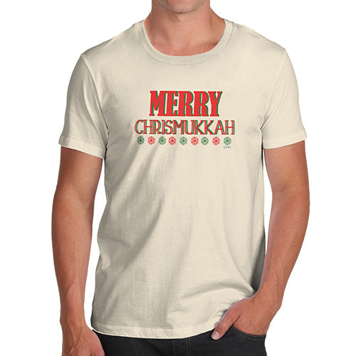 Novelty T Shirts For Dad Merry Chrismukkah Men's T-Shirt Large Natural
