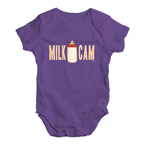 Funny Baby Clothes Milk Cam Baby Unisex Baby Grow Bodysuit 6-12 Months Plum
