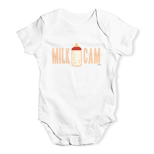 Funny Infant Baby Bodysuit Milk Cam Baby Unisex Baby Grow Bodysuit 12-18 Months White